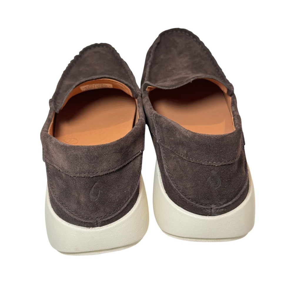 OluKai Ka'a Loafer Men's Size 8.5 W Wide Dark Brown Suede Slip-On Shoes NEW - Picture 5 of 8